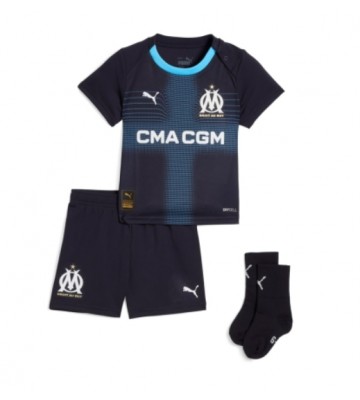 Olympique de Marseille Udebanetrøje Børn 2025-26 Kortærmet (+ Korte bukser)